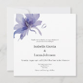 パープルアイリスウォーターカラー結婚式招待状 セーブザデート (正面)