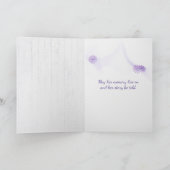 パープルアイリスオンウッド悔やみや弔慰 カード (内部)