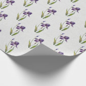 パープルアイリスオングレーウッドラッピング紙 ラッピングペーパー (角)