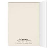 パープルアイリスゲルマニカ植物芸術ノートカード (内側 (左))