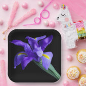 パープルアイリススクエアプレート ペーパープレート (パーティー)