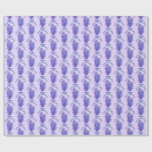 パープルアイリスズフローラアーパーソナライズされたト ラッピングペーパー (フラット)