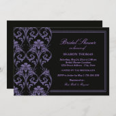 パープルアイリスダマスク | ブライダルシャワーへの招待 招待状 (正面/裏面)