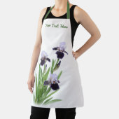 パープルアイリストリオフローラ植物学パーソナライズされた エプロン (インサイチュ)