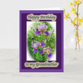 パープルアイリストリオ祖母誕生日カード カード (黄色い花)