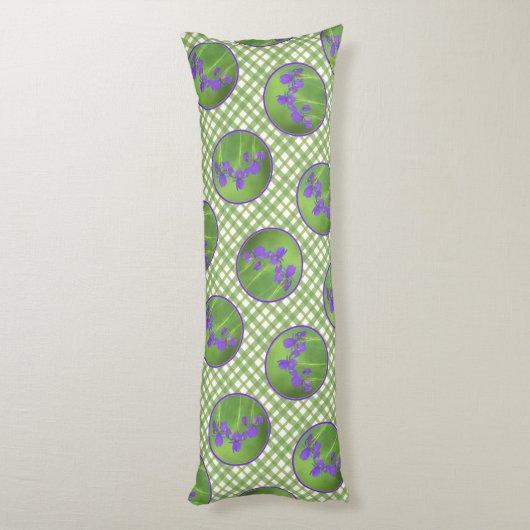 パープルアイリストリオ絵を描のオリジナルフラワーアート ボディピロー (裏面 (縦))