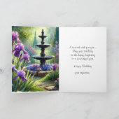 パープルアイリスハッピーバースデーグリーティングまたは春 シーズンカード (内部)