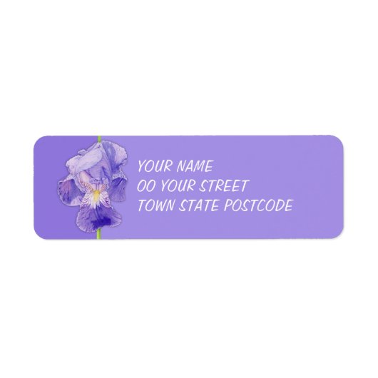 パープルアイリスパープル差出人住所ラベル ラベル (正面)