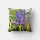 パープルアイリスフラワーアウトドアガーデン自然写真 クッション (正面)