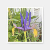 パープルアイリスフラワーアウトドアガーデン自然写真 スタンダードカクテルナプキン (正面)