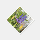 パープルアイリスフラワーアウトドアガーデン自然写真 スタンダードカクテルナプキン (角)