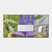 パープルアイリスフラワーアウトドアガーデン自然写真 デスクマット (キーボード&マウス)