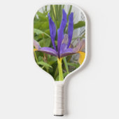 パープルアイリスフラワーアウトドアガーデン自然写真 ピックルボールラケット (裏面)