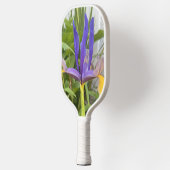 パープルアイリスフラワーアウトドアガーデン自然写真 ピックルボールラケット (左)