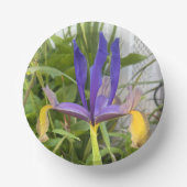 パープルアイリスフラワーアウトドアガーデン自然写真 ペーパーボウル (正面)