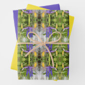 パープルアイリスフラワーアウトドアガーデン自然写真 ラッピングペーパーシート (インサイチュ)