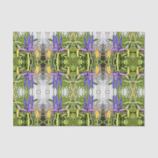 パープルアイリスフラワーアウトドアガーデン自然写真 薄葉紙 (正面)