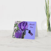 パープルアイリスフラワーサンキューカード サンキューカード (正面)