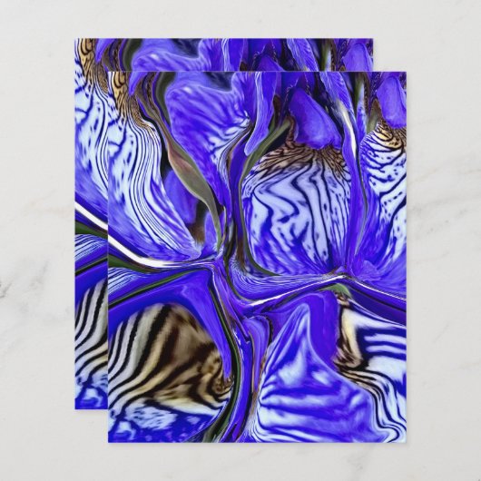 パープルアイリスフラワースクラップブック紙 (正面/裏面)