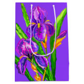 パープルアイリスフラワーズ抱き枕 ミディアムペーパーバッグ (裏面)