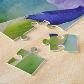 パープルアイリスフラワーフローラアートガーデンパズル ジグソーパズル (側面)