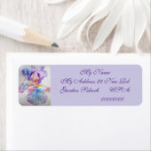 パープルアイリスフラワーフローラ差出人住所ラベル ラベル (インサイチュ)