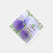 パープルアイリスフラワーブライダルシャワー紙ナプキンス スタンダードカクテルナプキン (角)