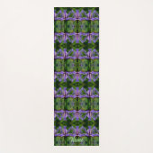 パープルアイリスフローラ抽象芸術アートパーソナライズされた ヨガマット (正面)