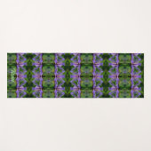 パープルアイリスフローラ抽象芸術アートパーソナライズされた ヨガマット (正面(横))