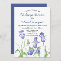 パープルアイリスフローラ結婚式招待状