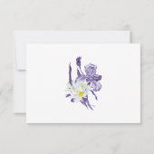 パープルアイリスホワイトデイジー水彩植物学 出欠カード (裏面)