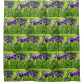 パープルアイリスボタニカルバスルームのシャワーカーテン シャワーカーテン (正面)