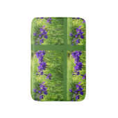 パープルアイリスボタニカルフローラアートバスマット バスマット (正面縦)