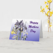 パープルアイリスマザーズデイカード カード (黄色い花)