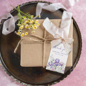 パープルアイリスロマンチックフローラ結婚式の引き出物 ギフトタグ