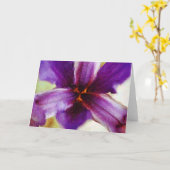 パープルアイリス抽象芸術インプレッションアートカード カード (黄色い花)