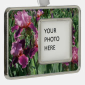 パープルアイリス春フローラ シルバープレートフレームオーナメント (右)