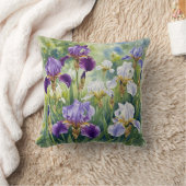 パープルアイリス春花枕 クッション (ブランケット)
