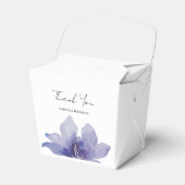 パープルアイリス水彩ウェディング フェイバーボックス (正面サイド)