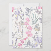 パープルアイリス水彩画ウェディング・セーブ・ザ・デートカード セーブザデート (裏面)