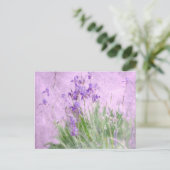 パープルアイリス水彩 –  ポストカード (スタンド正面)