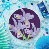 パープルアイリス紙パーティープレート ペーパープレート (パーティー)