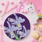 パープルアイリス紙パーティープレート ペーパープレート (パーティー)
