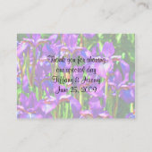 パープルアイリス結婚ズフラワーズテーブル プレイスカード (裏面)