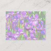 パープルアイリス結婚ズフラワーズテーブル プレイスカード (正面)