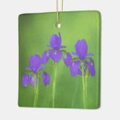 パープルアイリス絵画ズ – オリジナルフラワーアート セラミックオーナメント (左)