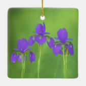 パープルアイリス絵画ズ – オリジナルフラワーアート セラミックオーナメント (裏面)
