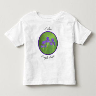 パープルアイリス絵画ズ – オリジナルフラワーアート トドラーTシャツ