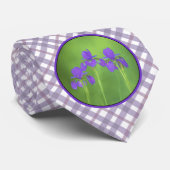 パープルアイリス絵画ズ – オリジナルフラワーアート ネクタイ (ロール)