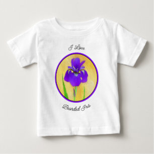 パープルアイリス絵画ズ – オリジナルフラワーアート ベビーTシャツ